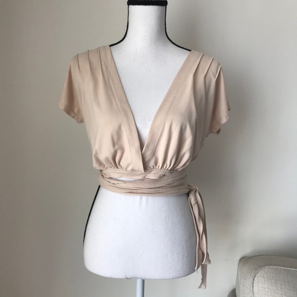 Free People Tops - Free People Creme Wrap Crop Top